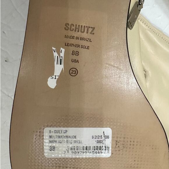 Schutz Over the Knee Boot Leather Guily Up Eggshell Cream New Shopworn - Picture 3 of 9